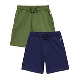 Campana Pack Of 2 Solid Colour Shorts - Green & Navy Blue