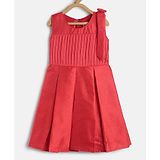 Tales & Stories Tales and Stories Sleeveless Solid Color Pleated Fit & Flare Dress - Red