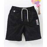 Little Kangaroos Knee Length Solid Color Bermuda - Black