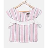 Tiny Girl Short Sleeves Striped Top - Pink