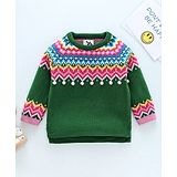 Yellow Apple Full Sleeves Pullover Sweater - Green