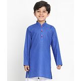 Vastramay Solid Full Sleeves Kurta - Blue