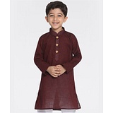 Vastramay Solid Full Sleeves Kurta - Maroon