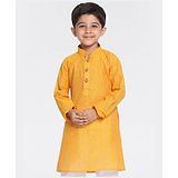 Vastramay Solid Full Sleeves Kurta - Mustard