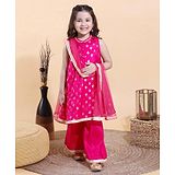 Babyhug Sleeveless Kurti Palazzo With Dupatta - Pink