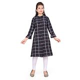 Aarika Full Sleeves Checked Kurti - Black