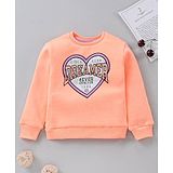 Vitamins Full Sleeves Sweatshirt Heart Print - Orange