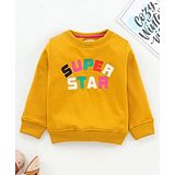 Yellow Apple Full Sleeves Sweatshirt Super Star Embroidery - Yellow