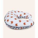 Bacati Playful Fox Printed Muslin Nursing Pillow - Orange Grey