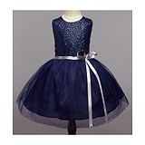 The Magic Wand Sequins Sleeveless Dress - Navy Blue