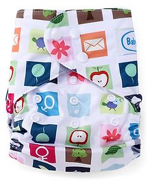Babyhug 100% Cotton Cloth Nappies With Velcro Small Set Of 5 - Multicolor