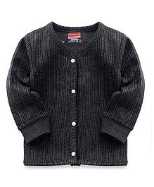 Babyhug Thermal Full Sleeves Solid Vest Sando & Pajama Set - Dark Grey