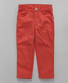 Babyhug Full Length Trousers Solid Print - Maroon main image 1
