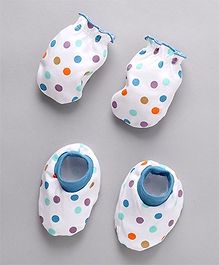 Babyhug Mittens Set Striped, Floral & Polka Dot Printed Pack of 3 - White Red Black