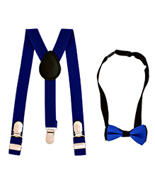 Miss Diva Suspender With Bow Set - Royal Blue Image