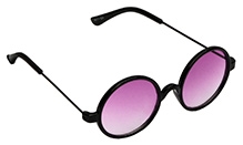 Spiky Round Sunglasses - Black And Violet Image
