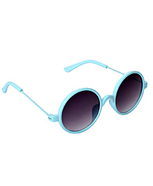 Spiky Round Sunglasses With Case - Blue and Grey Image