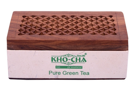 Kho-Cha Pure Darjeeling Green Tea in Mehrab Wood Box