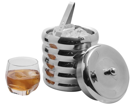 Ravenn - Stainless Steel Ice Bucket With Tong Inside Lid