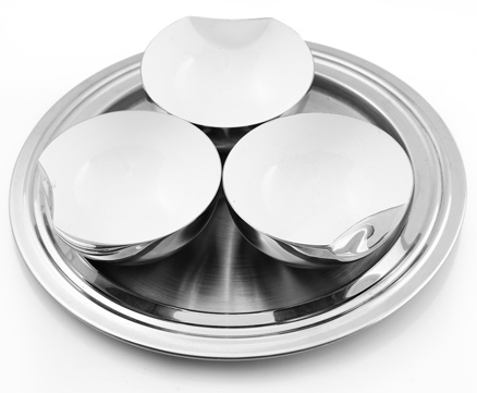Ravenn - Dimpled Nut Bowls With Steel Tray