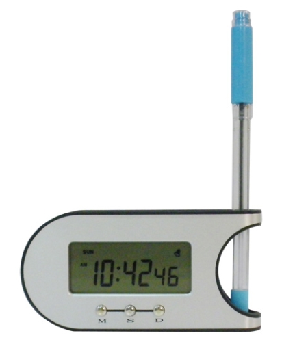Ravenn - LCD Clock With Pen and Card Holder