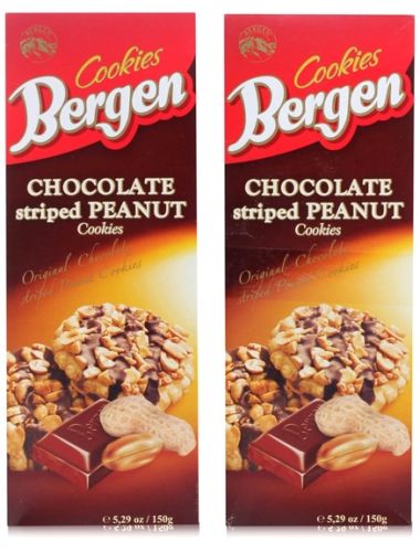 Bergen Cookies - Chocolate Striped Peanut Cookies