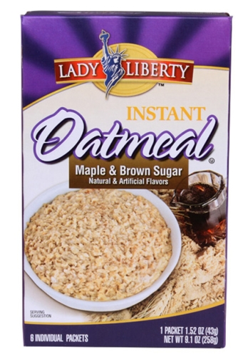 Lady Liberty Instant Oatmeal Maple and Brown Sugar