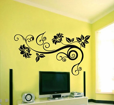 Krazywalls Beautiful Flower Wall Decal - Black