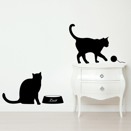 Krazywalls Beautiful Cat Wall Decal - Black