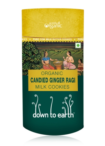 Down To Earth Candied Ginger Ragi Milk Cookies