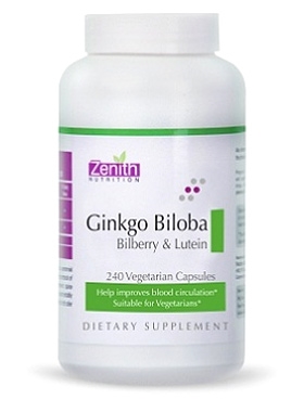 Zenith Nutrition Ginkgo Biloba With Bilberry and Lutein