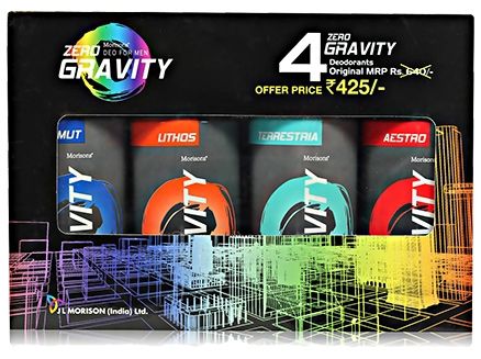 Morisons Zero Gravity Deodorant Body Spray - Pack of 4