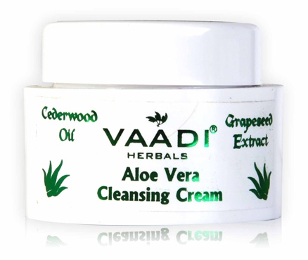 Vaadi Herbals Aloe Vera Cleansing Cream - Grapeseed Extract & Cedarwood Oil