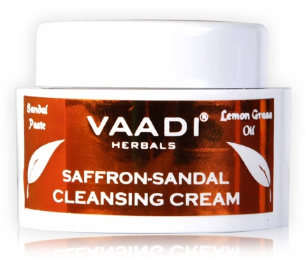 Vaadi Herbals Saffron Sandal Cleansing Cream - Lemongrass Oil & Sandal Paste