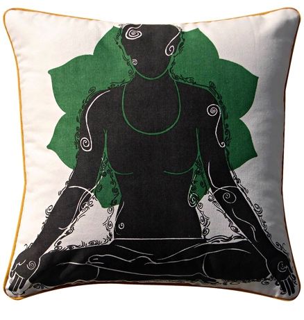 Home Blendz Cotton Printed Cushion Cover Without Fillers - Nirvana Sitting Yoga