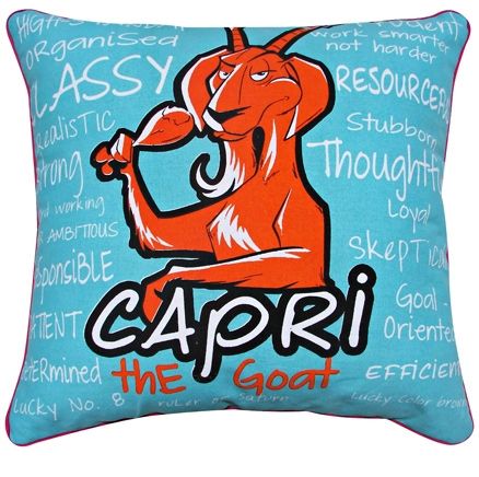 Home Blendz Cotton Printed Zodiac Cushion Cover - Capricorn