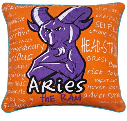 Home Blendz Cotton Printed Zodiac Cushion Cover - Aries