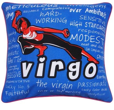 Home Blendz Cotton Printed Zodiac Cushion Cover - Virgo
