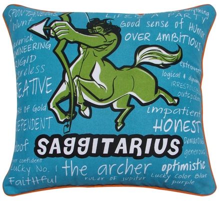 Home Blendz Cotton Printed Zodiac Cushion Cover - Saggitarius