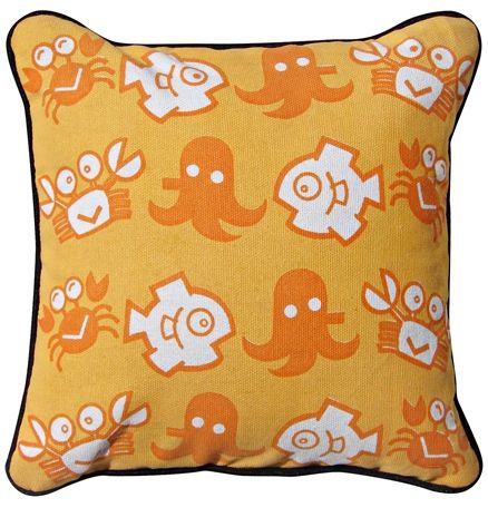 Home Blendz Cotton Children Cushion Cover without Fillers - Fish Design