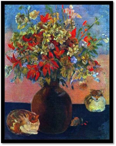 Flowers And Cats By Gauguin