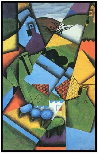 Landscape with houses in Ceret by Juan Gris