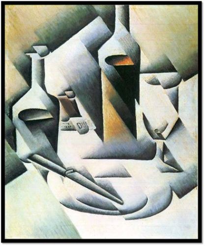 Still Life with Bottles and Knives by Juan Gris