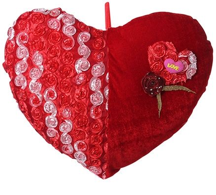 Krish Enterprises - Rose Flower Heart Cushion