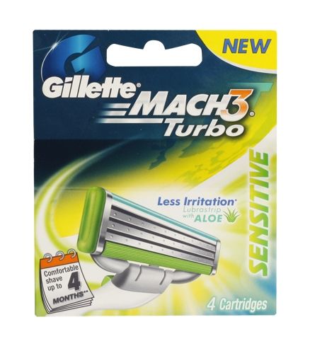 Gillette - Mach3 Turbo Sensitive 4 Cartridges