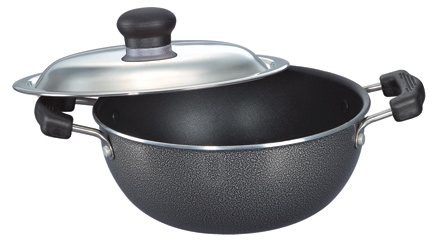 Prestige Omega Select Plus Non Stick Cookware - Flat Base Kadai With Lid