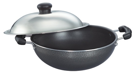 Prestige Omega Select Plus Non Stick Cookware - Round Base Kadai With Lid