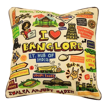 Eco Corner - White Bangalore Cushion Cover