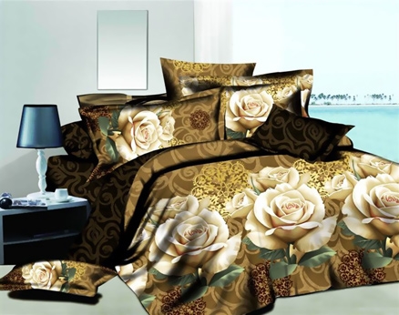 Skipper Golden Brown Queen Bed Sheets - Page 3 Story BS00371-1004