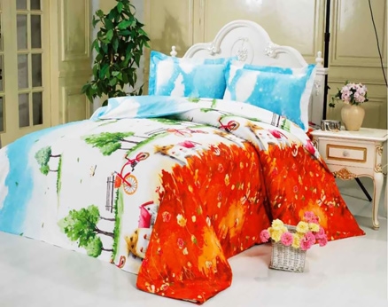 Skipper Double Orange Bed Sheet - Tevel Story BS00361-1008